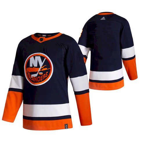 Cheap Men New York Islanders Blank Black NHL 2021 Reverse Retro jersey